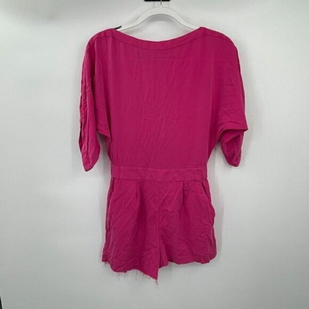 Diane von Furstenberg Womens Romper 4 Pink Silk Blend Casual Preppy Shorts Slit